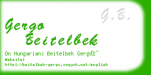 gergo beitelbek business card